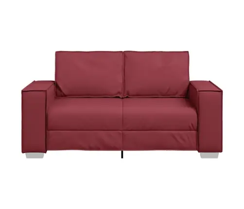 Divvietīgs Dīvāns Vīna Sarkans 120 Cm Mākslīgā Āda Vidaxl