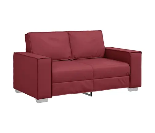 Divvietīgs Dīvāns Vīna Sarkans 120 Cm Mākslīgā Āda Vidaxl
