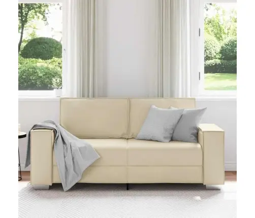 Divvietīgs Dīvāns Krēmkrāsas 140 Cm No Mākslīgās Ādas Vidaxl Divvietīgs Dīvāns Krēmkrāsas 140 Cm No Mākslīgās Ādas Vidaxl