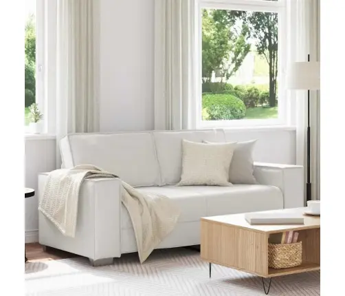 Balts Divvietīgs Dīvāns, 140 Cm, Mākslīgā Ādā Vidaxl