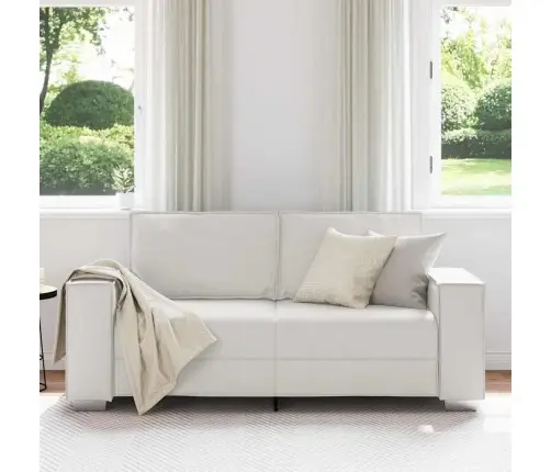 Balts Divvietīgs Dīvāns, 140 Cm, Mākslīgā Ādā Vidaxl