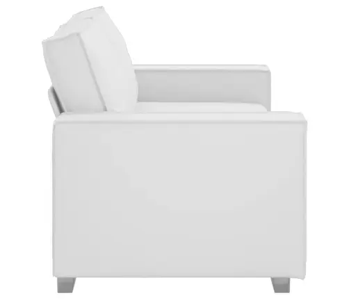 Balts Divvietīgs Dīvāns, 140 Cm, Mākslīgā Ādā Vidaxl