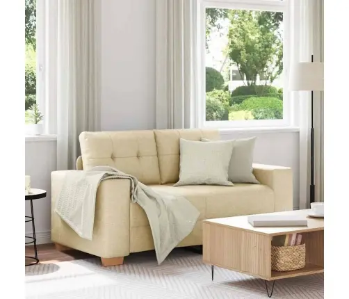 Divvietīgais Dīvāns Krēmkrāsā 120 Cm Audums Vidaxl