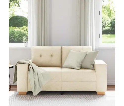 Divvietīgais Dīvāns Krēmkrāsā 120 Cm Audums Vidaxl