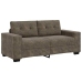 Dvivietė Sofa Su Pagalve Tamsiai Pilka Dirbtinė Oda