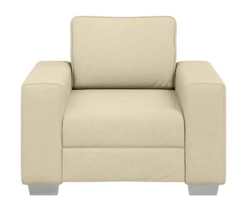 Krēms Dīvāns Krēsls 59 Cm Audumā Vidaxl
