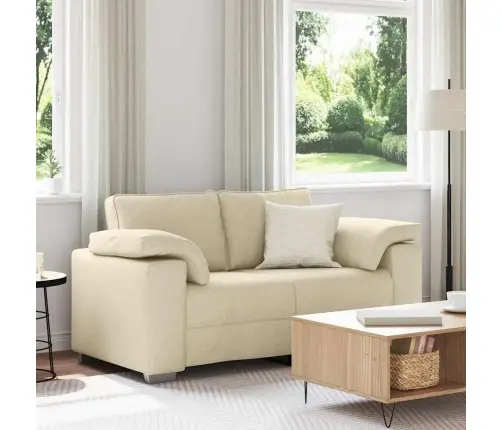 Dīvāns Ar Spilvenu Krēmkrāsa 160 X 77 X 82 Cm Audums Vidaxl