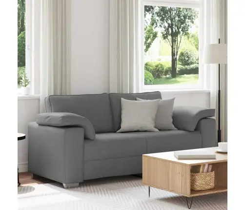 Divvietīgs Dīvāns Tumši Pelēkā Krāsā, 140 Cm, Audums Vidaxl