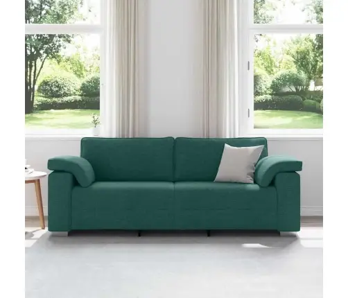 Dīvāns Ar Spilvenu Tumši Zaļa 219 X 77 X 82 Cm Audums Vidaxl