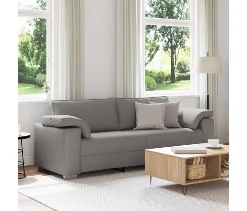 Dīvāns Ar Spilvenu Pelēkbrūna 219 X 77 X 82 Cm Audums Vidaxl