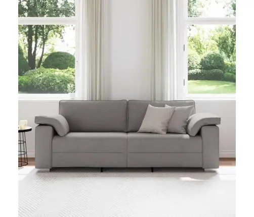 Dīvāns Ar Spilvenu Pelēkbrūna 219 X 77 X 82 Cm Audums Vidaxl