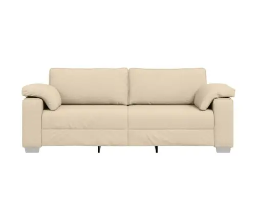 Dīvāns Ar Spilvenu Krēmkrāsa 219 X 77 X 82 Cm Audums Vidaxl