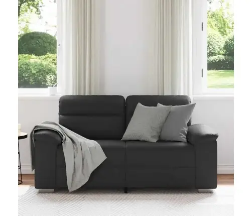 Dvivietė Sofa, Juoda, 120 cm Dirbtinė Oda