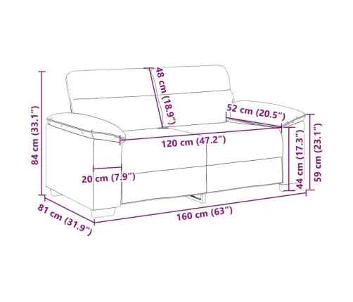 Dvivietė Sofa, Juoda, 120 cm Dirbtinė Oda