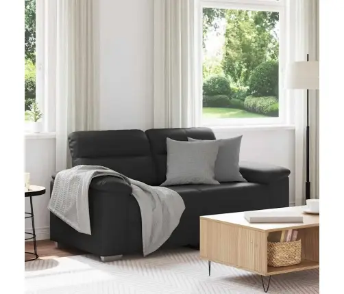 Dvivietė Sofa, Juoda, 120 cm Dirbtinė Oda