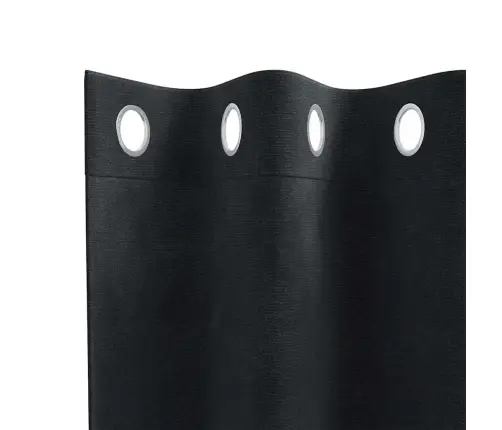 Užuolaidos Su Užuolaidomis 2 Pcs Juoda 140 X 225 Cm Aksomas