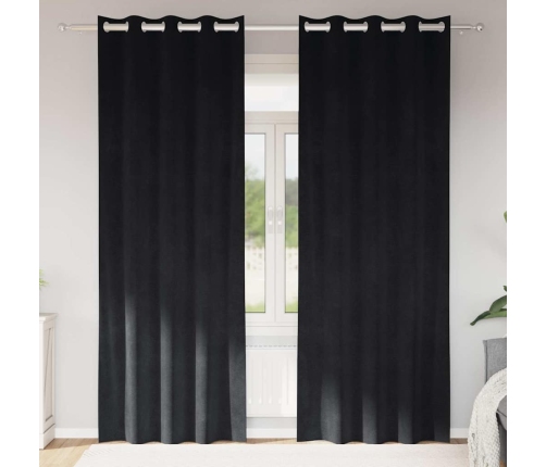 Užuolaidos Su Užuolaidomis 2 Pcs Juoda 140 X 245 Cm Aksomas