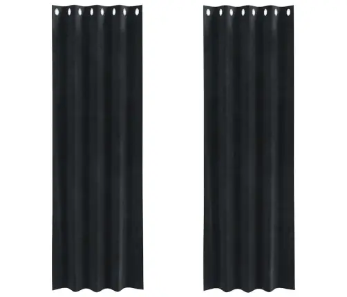 Užtemdymo Užuolaidos 2 Pcs Juoda 140 X 245 Cm Aksomas