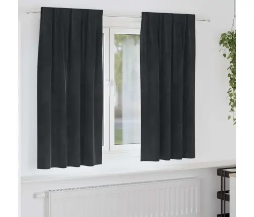 Melnuma Aizkaru Komplekts Ar Augšējo Lenti 2 Gabali Melna Samta Vidaxl Melnuma Aizkaru Komplekts Ar Augšējo Lenti 2 Gabali Melna Samta Vidaxl