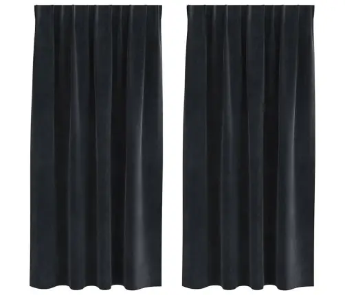 Melnuma Aizkaru Komplekts Ar Augšējo Lenti 2 Gabali Melna Samta Vidaxl Melnuma Aizkaru Komplekts Ar Augšējo Lenti 2 Gabali Melna Samta Vidaxl