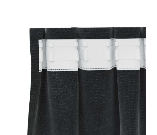 Užuolaidos Su Užuolaidomis 2 Pcs Juoda 140 X 225 Cm Aksomas