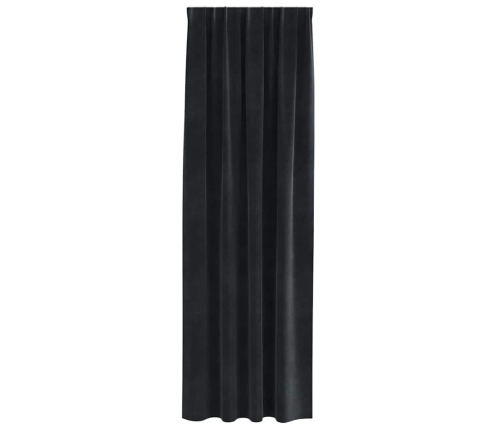 Užuolaidos Su Užuolaidomis 2 Pcs Juoda 140 X 225 Cm Aksomas
