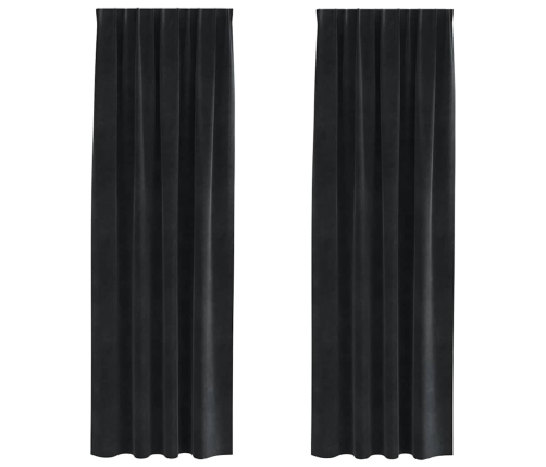 Kardinaid Kardinatega 2 Pcs Must 140 X 260 Cm Samet