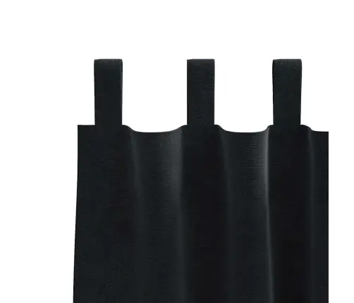 Užuolaidos Su Užuolaidomis 2 Pcs Juoda 140 X 140 Cm Aksomas