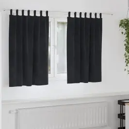 Užuolaidos Su Užuolaidomis 2 Pcs Juoda 140 X 140 Cm Aksomas