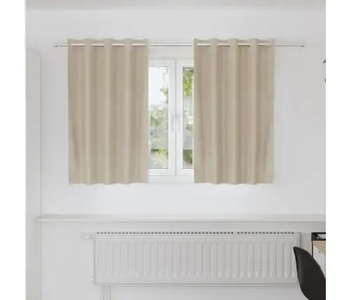Užtemdymo Užuolaidos 2 Pcs Kreminė 140 X 140 Cm Aksomas