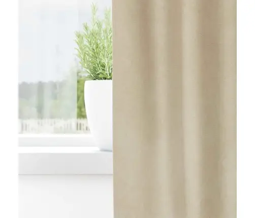 Užuolaidos Su Užuolaidomis 2 Pcs Kreminė 140 X 175 Cm Aksomas