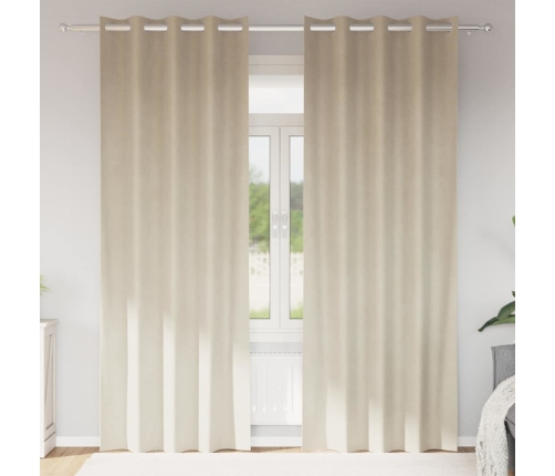 Užuolaidos Su Užuolaidomis 2 Pcs Kreminė 140 X 245 Cm Aksomas