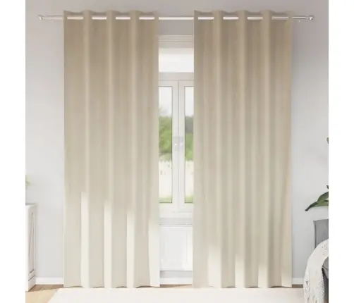 Užtemdymo Užuolaidos 2 Pcs Kreminė 140 X 245 Cm Aksomas