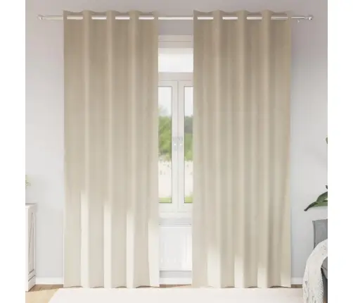 Melni Aizkari Ar Acu Caurumiem 2 Gabali Krēmkrāsas Samts Vidaxl