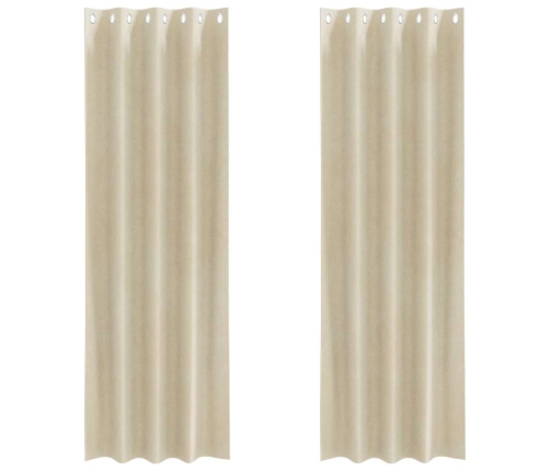 Užuolaidos Su Užuolaidomis 2 Pcs Kreminė 140 X 245 Cm Aksomas