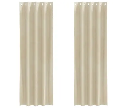 Užtemdymo Užuolaidos 2 Pcs Kreminė 140 X 245 Cm Aksomas