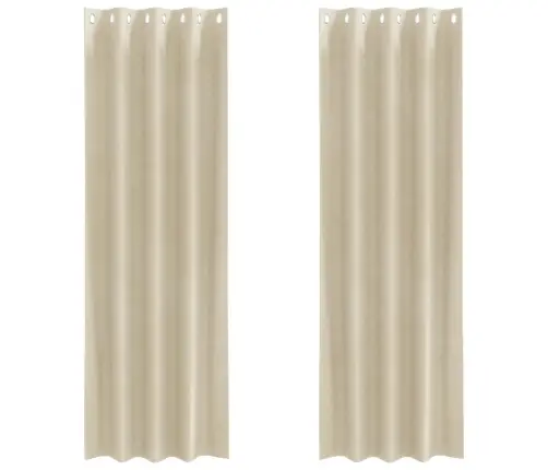 Melni Aizkari Ar Acu Caurumiem 2 Gabali Krēmkrāsas Samts Vidaxl