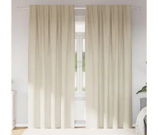 Užtemdymo Užuolaidos 2 Pcs Kreminė 140 X 260 Cm Aksomas