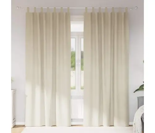 Užuolaidos 2 Pcs Kreminė 140 X 260 Cm Aksomas