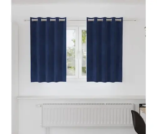 Pimendavad Kardinad 2 Pcs Tumesinine 140 X 140 Cm Samet