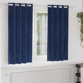 Užuolaidos 2 Pcs Tamsi Mėlyna 140 X 175 Cm Aksomas