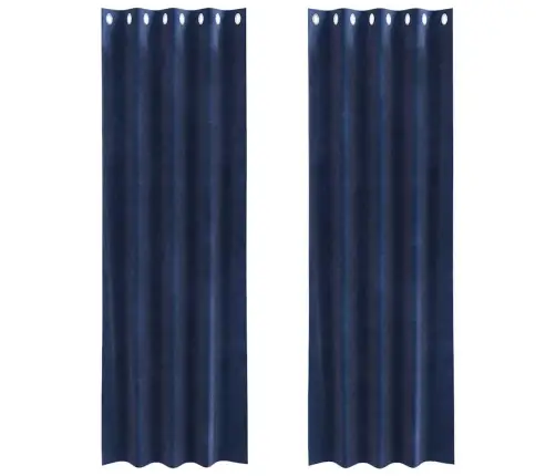 Užtemdymo Užuolaidos 2 Pcs Tamsiai Mėlyna 140 X 225 Cm Aksomas