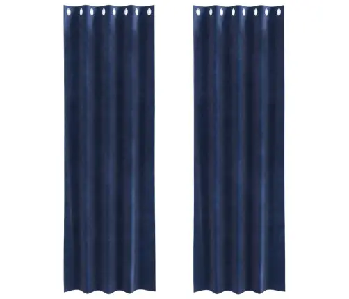 Užtemdymo Užuolaidos 2 Pcs Tamsiai Mėlyna 140 X 225 Cm Aksomas