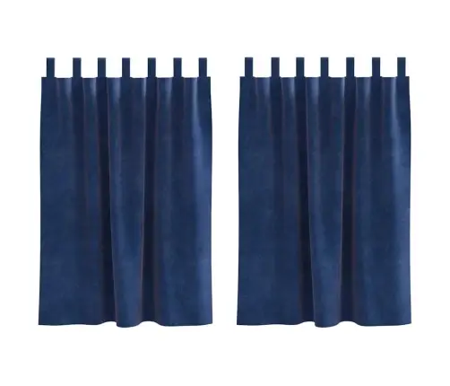 Aptumšojošie Aizkari 2 Pcs Tumši Zils 140 X 140 Cm Samts Vidaxl