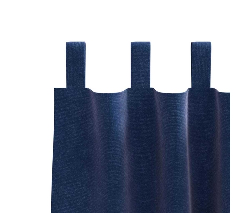 Užuolaidos 2 Pcs Tamsiai Mėlyna 140 X 175 Cm Aksomas