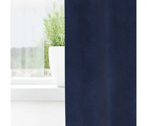 Užtemdymo Užuolaidos 2 Pcs Tamsiai Mėlyna 140 X 245 Cm Aksomas