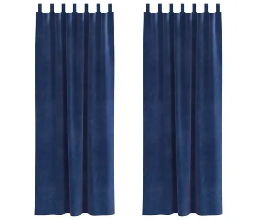 Užtemdymo Užuolaidos 2 Pcs Tamsiai Mėlyna 140 X 245 Cm Aksomas