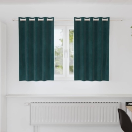 Aizkari Ar Aizkariem 2 Pcs Tumši Zaļa 140 X 140 Cm Samts Vidaxl