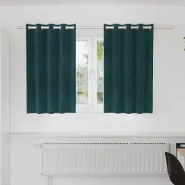 Užuolaidos 2 Pcs Tamsiai Žalia 140 X 140 Cm Aksomas