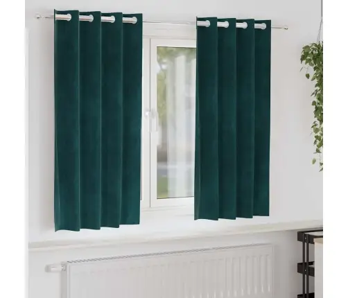 Melnie Aizkari Ar Aci Priekš 2 Gabaliem Tumši Zaļa Samta Vidaxl